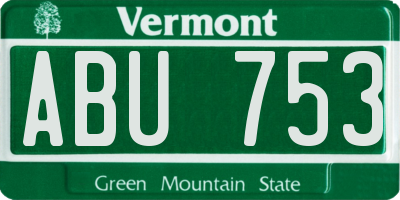VT license plate ABU753