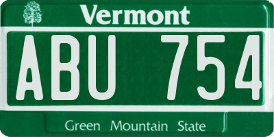 VT license plate ABU754