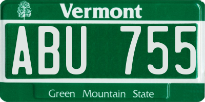 VT license plate ABU755