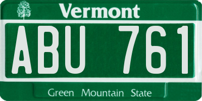 VT license plate ABU761