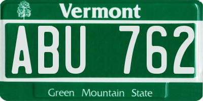 VT license plate ABU762
