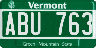 VT license plate ABU763