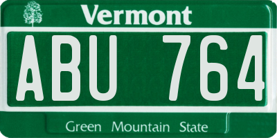 VT license plate ABU764