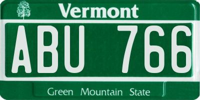 VT license plate ABU766