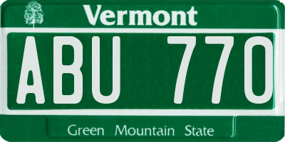 VT license plate ABU770