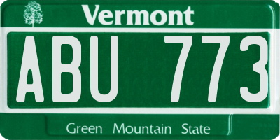 VT license plate ABU773