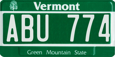 VT license plate ABU774