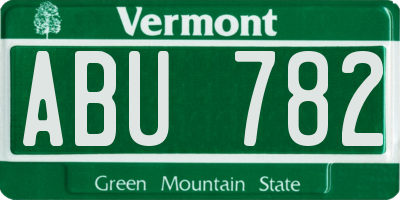 VT license plate ABU782
