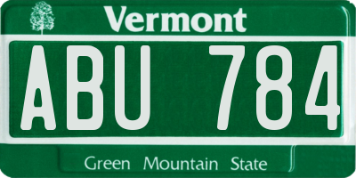 VT license plate ABU784