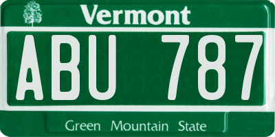 VT license plate ABU787