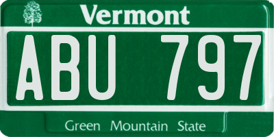 VT license plate ABU797
