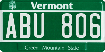VT license plate ABU806