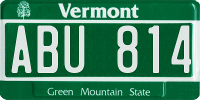 VT license plate ABU814