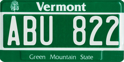 VT license plate ABU822