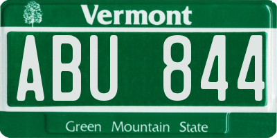 VT license plate ABU844