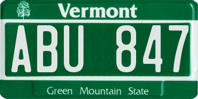 VT license plate ABU847