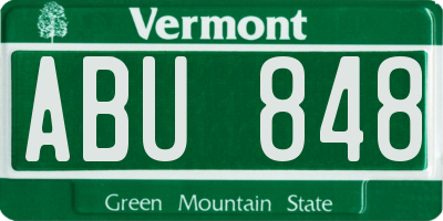 VT license plate ABU848