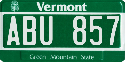 VT license plate ABU857