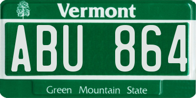 VT license plate ABU864