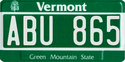 VT license plate ABU865
