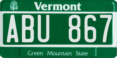 VT license plate ABU867