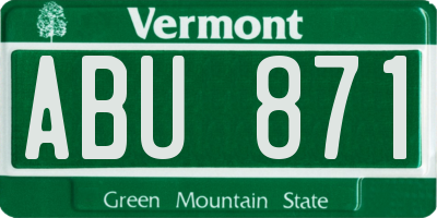 VT license plate ABU871