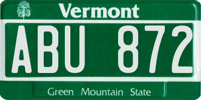 VT license plate ABU872