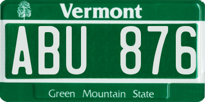 VT license plate ABU876