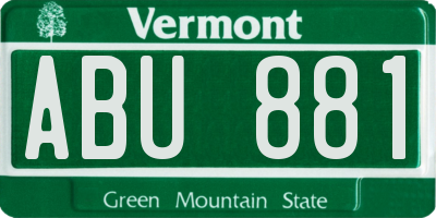 VT license plate ABU881
