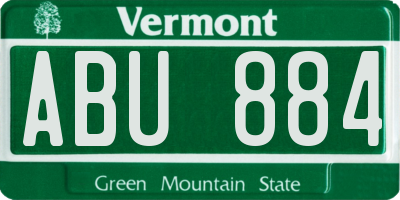 VT license plate ABU884