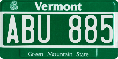 VT license plate ABU885