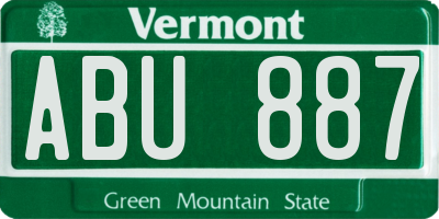 VT license plate ABU887