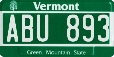 VT license plate ABU893