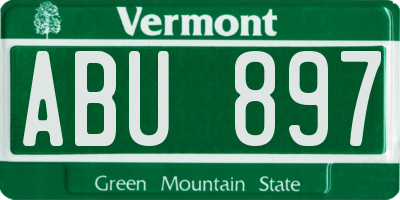 VT license plate ABU897