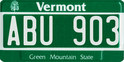 VT license plate ABU903