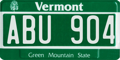 VT license plate ABU904
