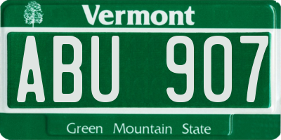 VT license plate ABU907