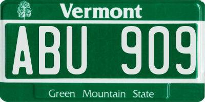 VT license plate ABU909