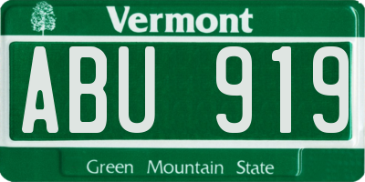 VT license plate ABU919