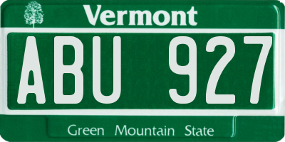 VT license plate ABU927
