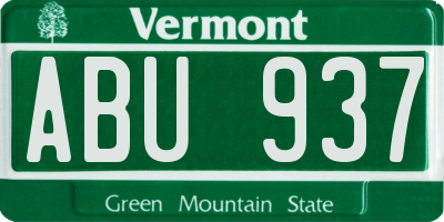 VT license plate ABU937