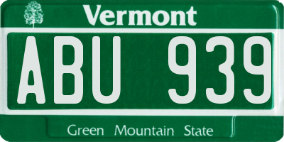VT license plate ABU939