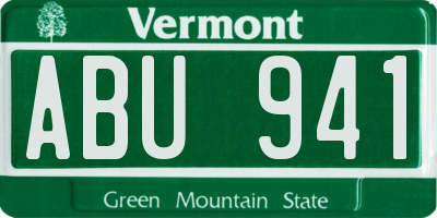 VT license plate ABU941