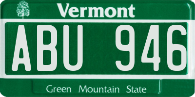 VT license plate ABU946