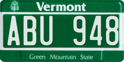 VT license plate ABU948