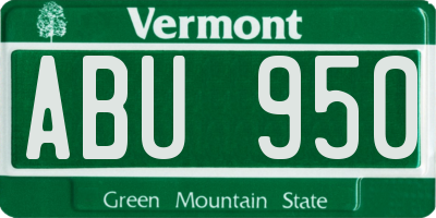 VT license plate ABU950