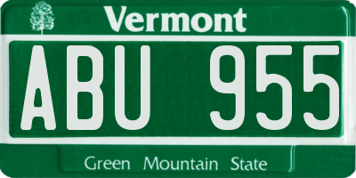 VT license plate ABU955
