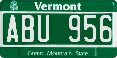 VT license plate ABU956