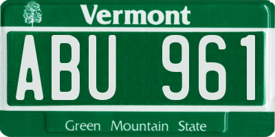 VT license plate ABU961