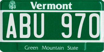 VT license plate ABU970